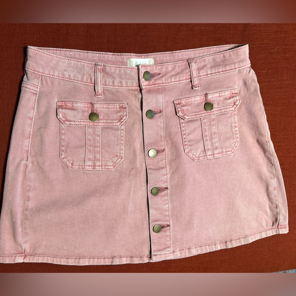 Button front mini skirt